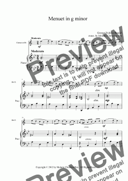 Moto Perpetuo sheet music for clarinet and piano (PDF)