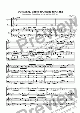 page one of Duet Ehre, Ehre sei Gott in der Hohe (Bach)