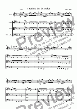 page one of CHORINHO EM LA MAIOR  (FOR FLUTE & STRINGS)