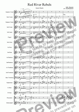 page one of Red River Rebels (brass band)