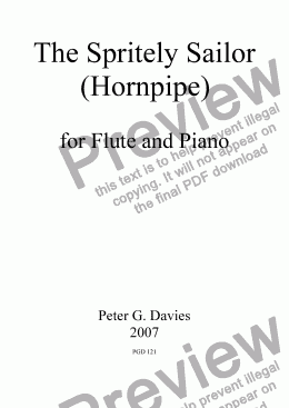 page one of The Spritely Sailor (Hornpipe) for Flute and Piano
