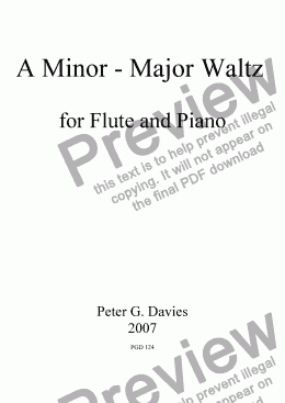 page one of A Minor - Major Waltz for Flute and Piano