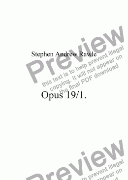 page one of Opus 19/1, The Path To Fortuna.