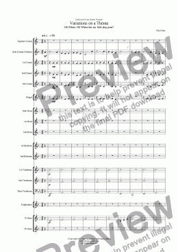 page one of Oh Where, Oh Where has my Little Dog Gone (Air and Variations)[Brass Band]