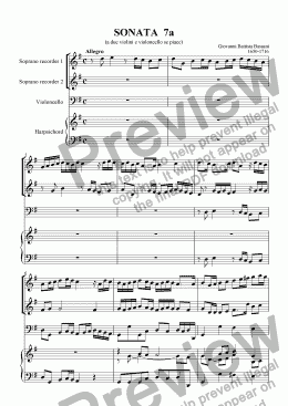 page one of Triosonata 7a (Bassani)