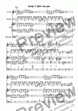 page one of Homage to Gerry Mulligan