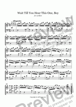 page one of Wait Till You Hear This One Boy (carillon)