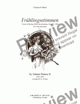 page one of Frühlingsstimmen / Voices of Spring for violin and piano