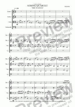 page one of String Quartet 'Ode to Joyce'