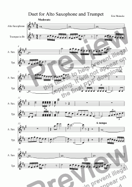 page one of Duet for Alto Saxophone and Trumpet
