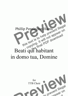 page one of Beati qui habitant in domo tua, Domine (TTB)