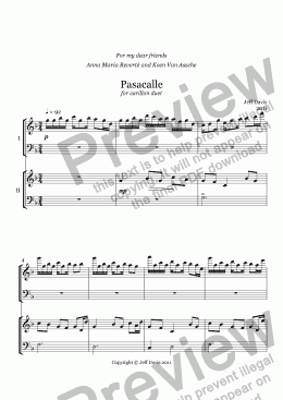 page one of Pasacalle (carillon duet)