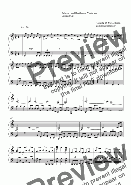 page one of Mozart and Beethoven Variation Jazzed Up