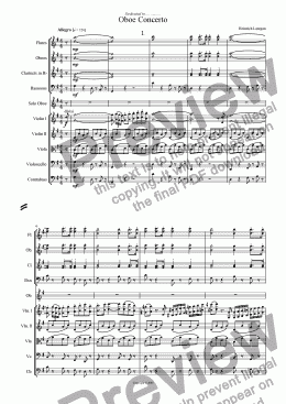 page one of Oboe Concerto