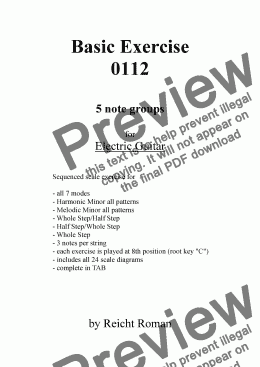 page one of Basic Scale Picking Exercise (5-note-groups) 0112