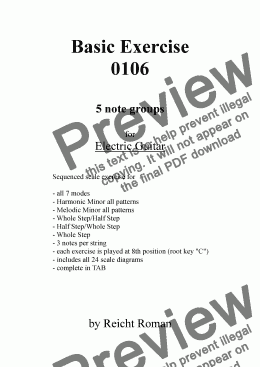 page one of Basic Scale Picking Exercise (5-note-groups) 0106