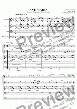 page one of AVE MARIA Schubert Strings