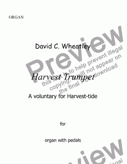 page one of Harvest Trumpet by David Wheatley for organ