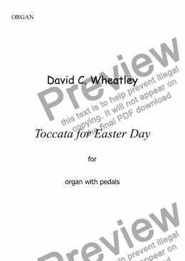 page one of Toccata for Easter Day by David Wheatley for organ