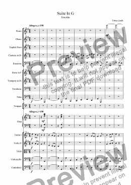 page one of Suite In G ; Gavotte