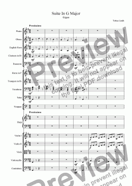 page one of Suite In G ; Gigue