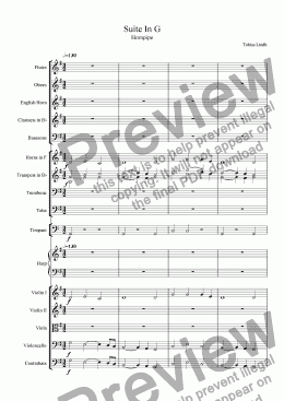 page one of Suite In G ; Hornpipe