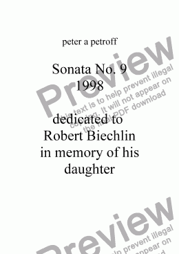 page one of Sonata No. 9  1998 Allegro