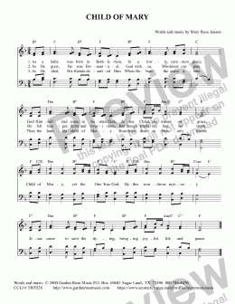 page one of Child of Mary (Christmas Hymn)