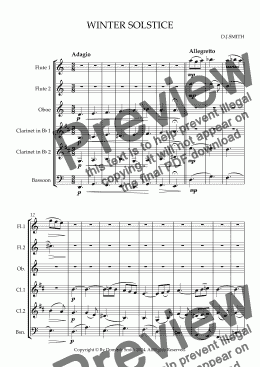 page one of WINTER SOLSTICE (Woodwind ensemble)