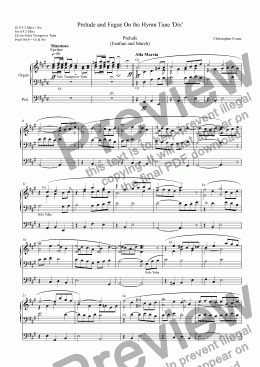 page one of Prelude & Fugue On ’Dix’ (As With Gladness, Men of Old)