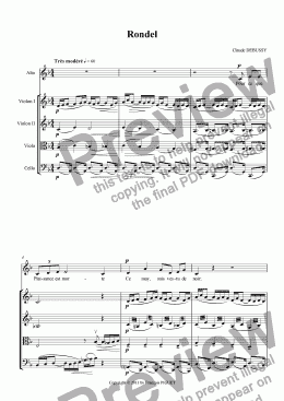 page one of Rondel by C. DEBUSSY for Voice and strings