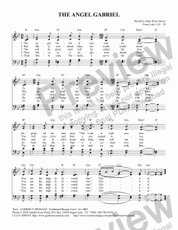 page one of The Angel Gabriel (GABRIEL’S MESSAGE) From Luke 1:26-38 (The Annunciation) Advent Hymn