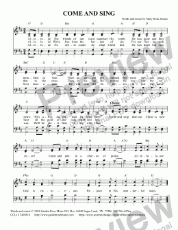 page one of Come and Sing (Easter Hymn)