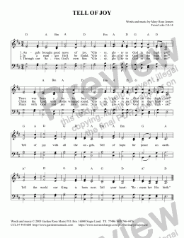 page one of Tell of Joy (Christmas Carol)