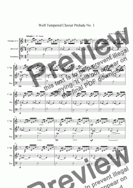 page one of Well Tempered Clavier Prelude No. 1