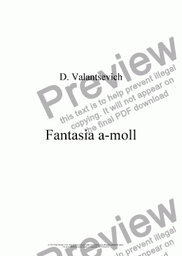page one of Fantasia a-moll