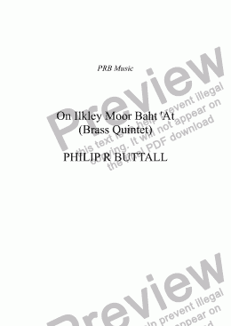 page one of On Ilkley Moor Baht ’At (Brass Quintet)