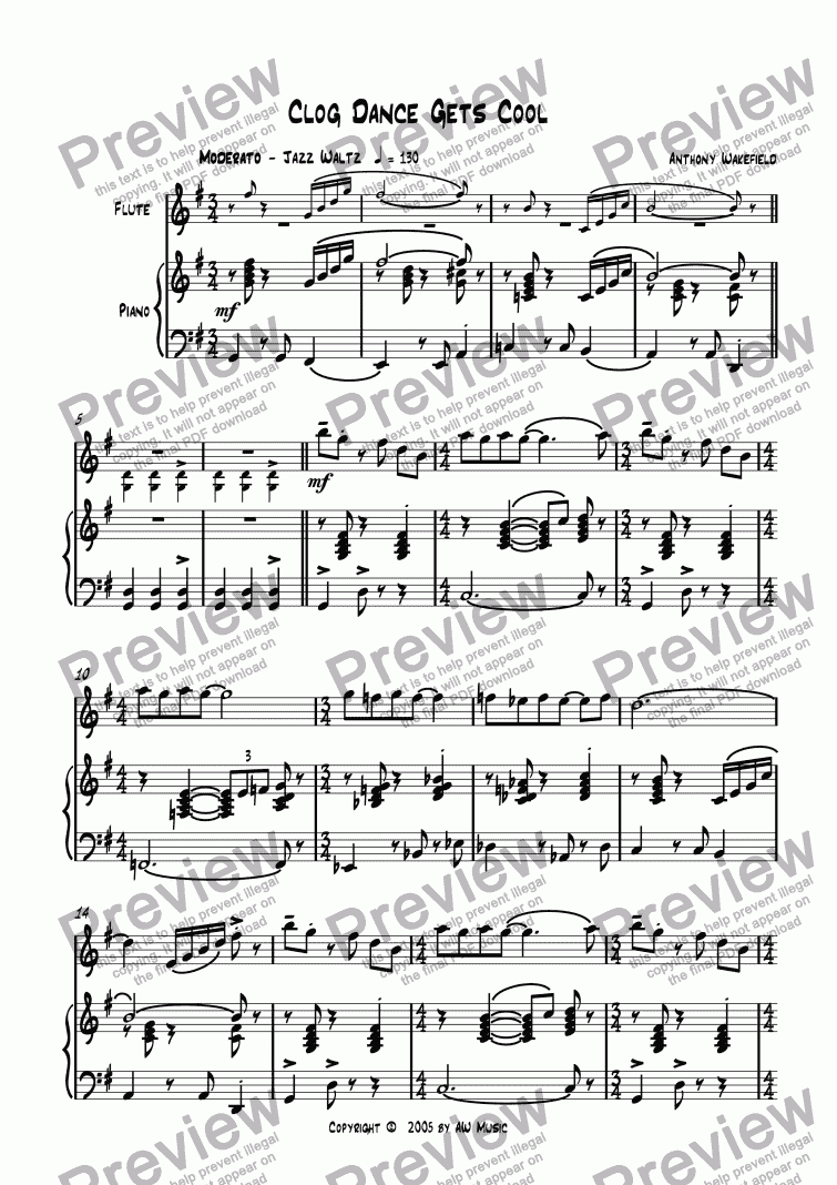 Download Clog Dance Gets Cool Flute Download Sheet Music Pdf File