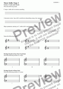 page one of Music Skills: Stage 2
