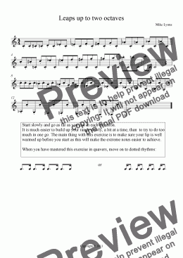 page one of Worksheets - Study No 3 - Leaps up to two octaves