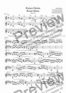 page one of Romco Drums Rosen Music Essential Arpeggios and Others for the Trumpet