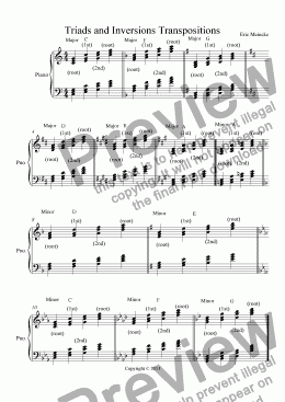 page one of Triads and Inversions Transpositions