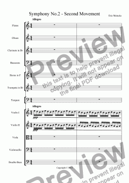 page one of Symphony No.2 in C Major, Movement II