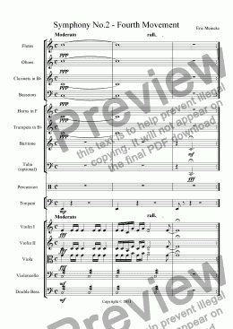 page one of Symphony No.2 in C Major, Movement IV