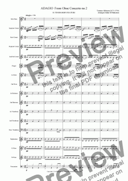 page one of ADAGIO  From Oboe Concerto no.2