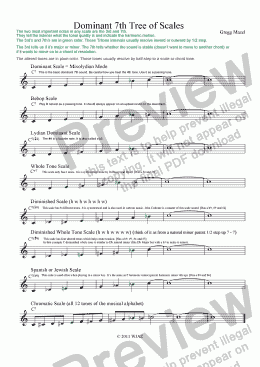 page one of Dominant 7th Tree of Scales