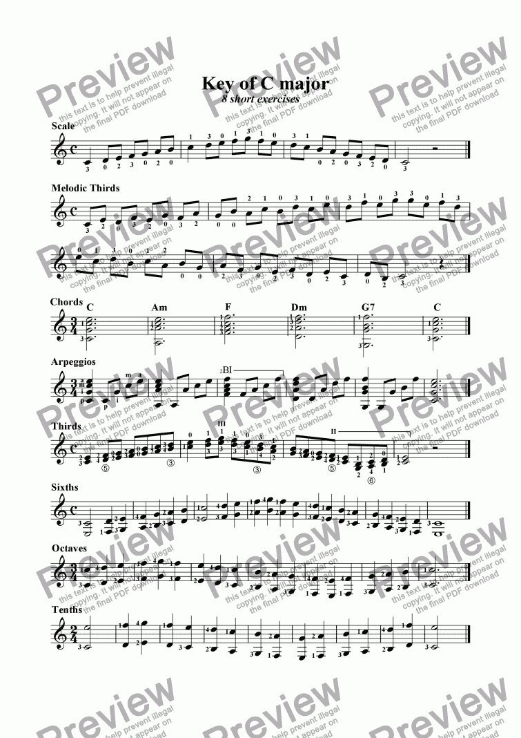 Key of C major - Download Sheet Music PDF file