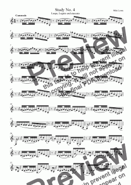 page one of Worksheets - Study No. 4 - Legato and staccato Leaps