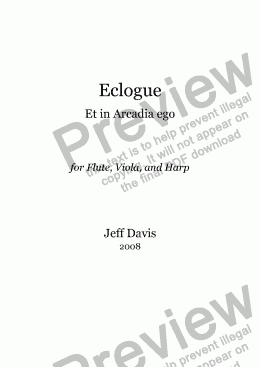 page one of Eclogue (Flute, Viola, Harp)