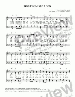 page one of God Promised a Son (WEXFORD CAROL) Advent Hymn (SATB)